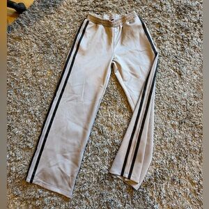 Edikted Grey Track Pants with Black Stripes